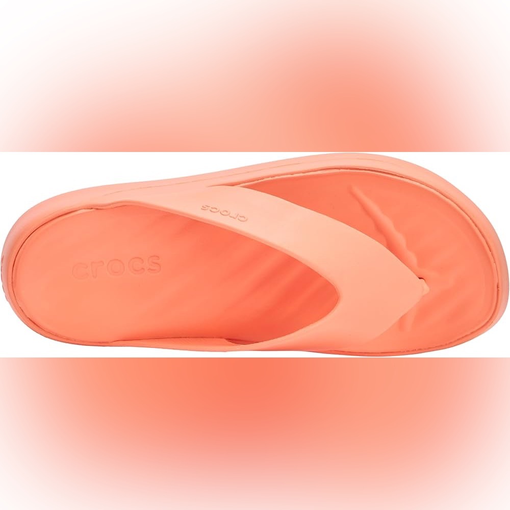 NEW Crocs Sz 8 Orange Getaway Platform Wedge Flip Flops Sandals - Picture 4 of 7